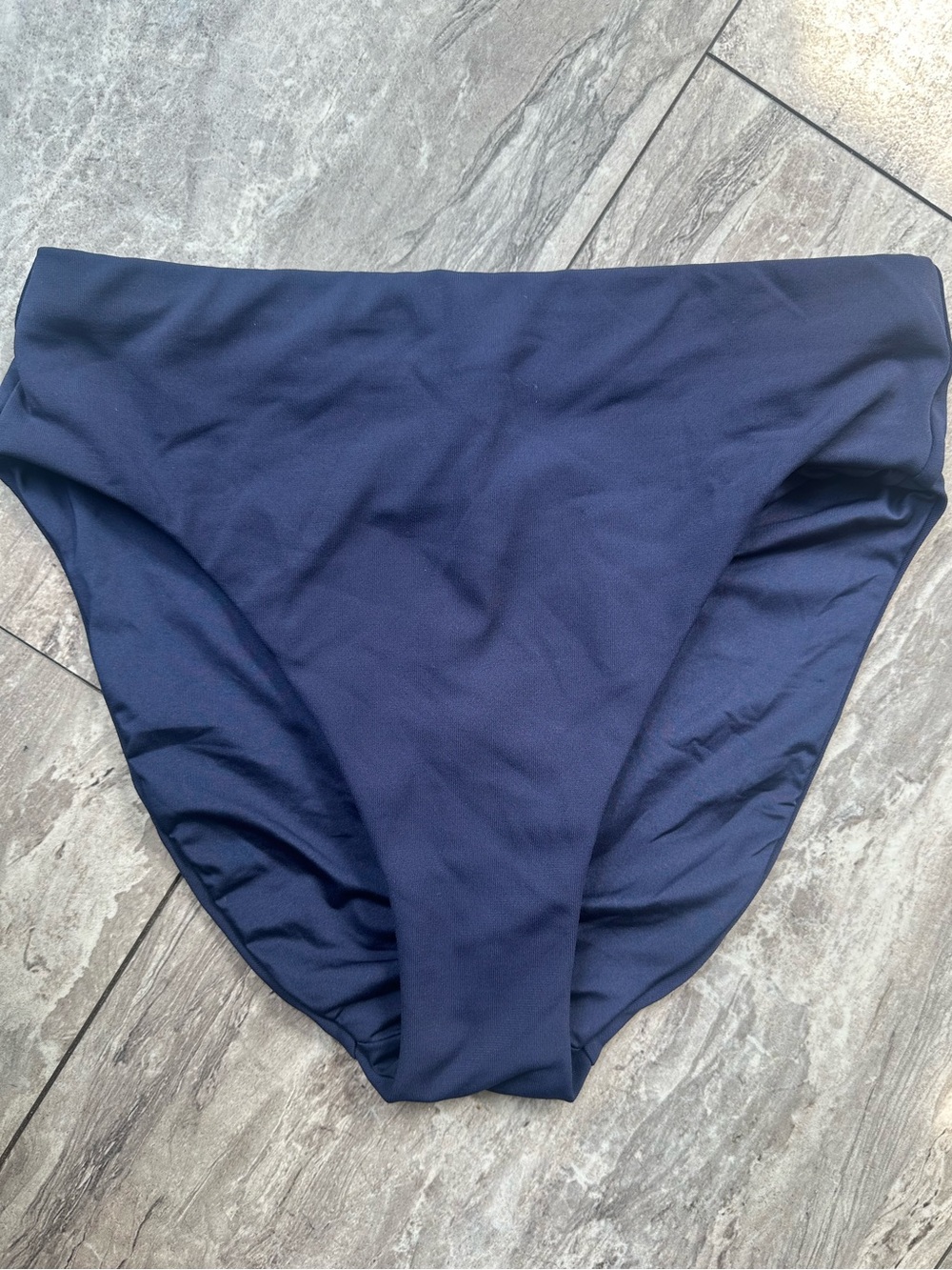 Robin Piccone Women’s Bikini Bottom Size S Navy Blue High Waist Swim NWT
